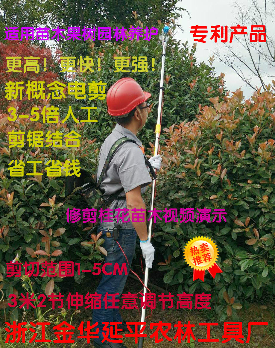 3米伸缩12V金华延平电动高枝剪 葡萄剪 高枝锯 桂花剪 果树园林剪