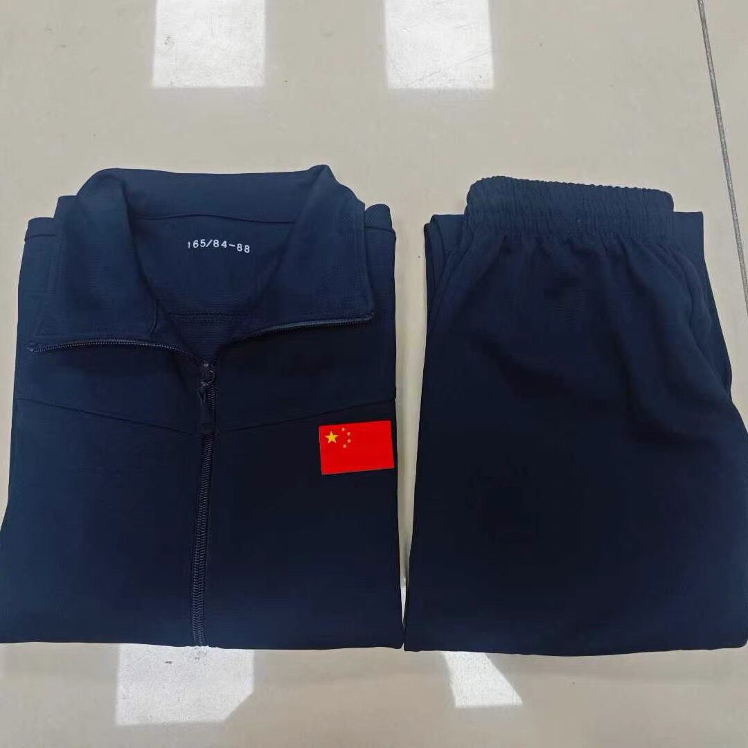 正品春秋长袖体能服套装夏季藏青色跑步训练运动体能长裤休闲外套