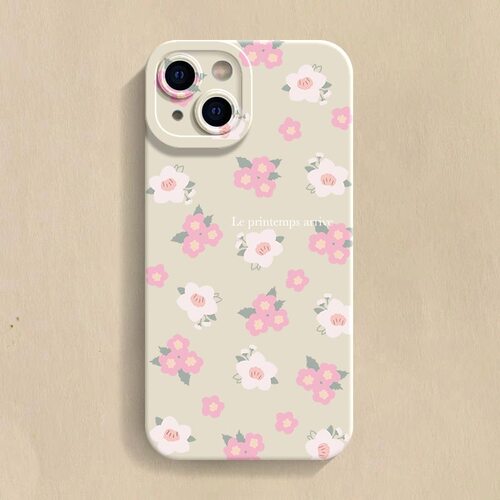 Pink White Floral Trendy Girly European Style Phone Case 适用 iPhone 17 Pro Max 16 Pro 15 14 13 12