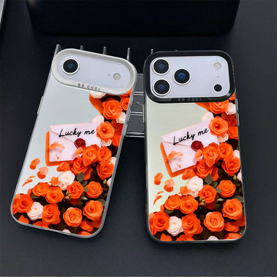 Trendy Red Rose Creative European Style Protective Case 适用 iPhone 17 16 15 Pro 14 Pro Max 13