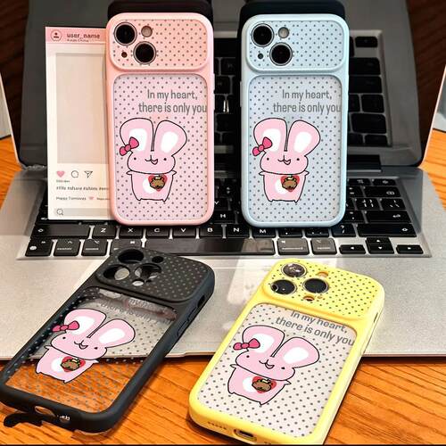 Pink Polka Dot Bow Rabbit  Convertible Phone Case 适用 iPhone 17 Pro Max 16 15 14 13 12