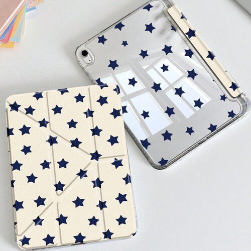 Fashion Star Acrylic Anti Bend Tablet Case Pencil Slot 适用 iPad Pro 11 Inch 2022 iPad 10 Air 6 5