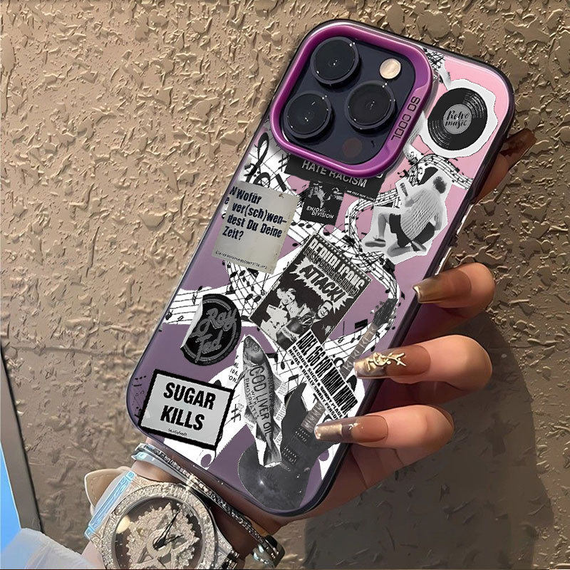 Vintage Guitar Newspaper Cool European American Protective Case 适用 iPhone 17 Pro Max 16 Pro 15 14