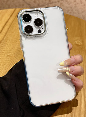 High Transparency Luxury Metal Frame Clear Electroplated Soft Case 适用 iPhone 17 Pro Max 16 15 14