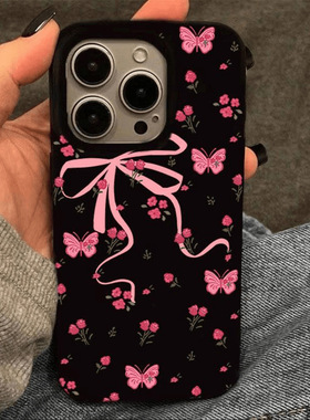 Festive Flower Butterfly Jelly Protective Case 适用 iPhone 17 Pro Max 16 Pro Max 15 14 13