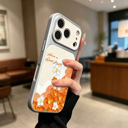Oil Painting Orange Flower Shockproof Phone Case European Style 适用 iPhone 16 17 Pro Max 15 14 13