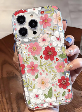 Spring Fresh Floral 适用 iPhone 17/16/15 Pro Max Transparent Clear Slim Protective Case 防摔