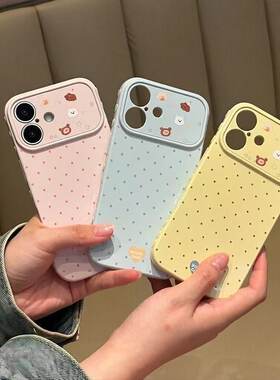 Side Heart Puppy Large Window Soft Phone Case 适用 iPhone 17 16 15 14 13 12 Pro 11 Niche Style