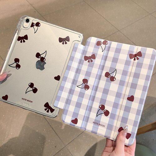 Cartoon Clear Anti-Bending Tri-fold iPad Case 适用 iPad Air 8 iPad Pro 11 iPad 9th 11th 10.5 Inch