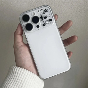 Headphone Black Cat Large View Instant Change Soft Case 适用 iPhone 17 Pro Max 16 15 14 Pro 防摔