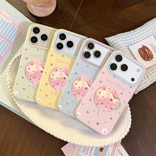Cream Peach Phone Case 适用 iPhone 18 Pro Max 17 16 15 14 Cute European Style Shockproof Soft Cover