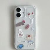 Cute Elephant Soft with Clear 适用 Case iPhone TPU Ports Pro Large Doodle