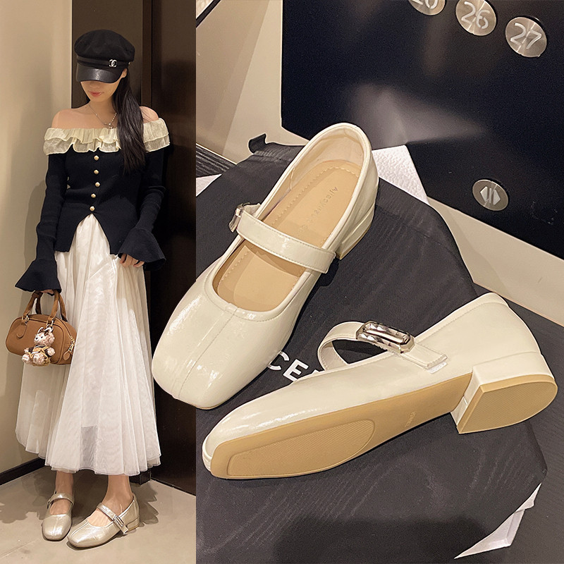 方头一字带玛丽珍女鞋2026春季新款舒适不累脚豆豆鞋法式气质单鞋,女鞋,玛丽珍鞋,淘宝优惠券,粉丝福利购,淘宝优惠卷