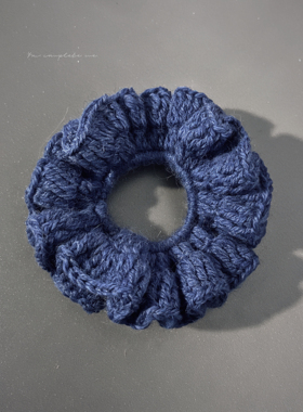 纯手工编织大肠发圈成品温柔复古风大号发圈毛茸茸马海毛钩织发绳