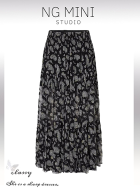 NG Minimalis绉m 法式复古佩斯新花纹顺纡低里腰*ZD05191塔裙半身