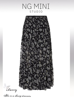 NG Minimalis绉m 法式复古佩斯新花纹顺纡低里腰*ZD05191塔裙半身