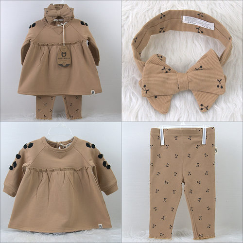 baby headband top pants 3 piece set toddler spring clothing