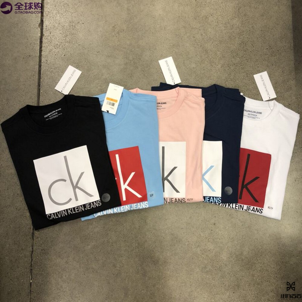 美国 calvin klein/ck 男士夏季休闲时尚潮流百搭短袖圆领t恤衫