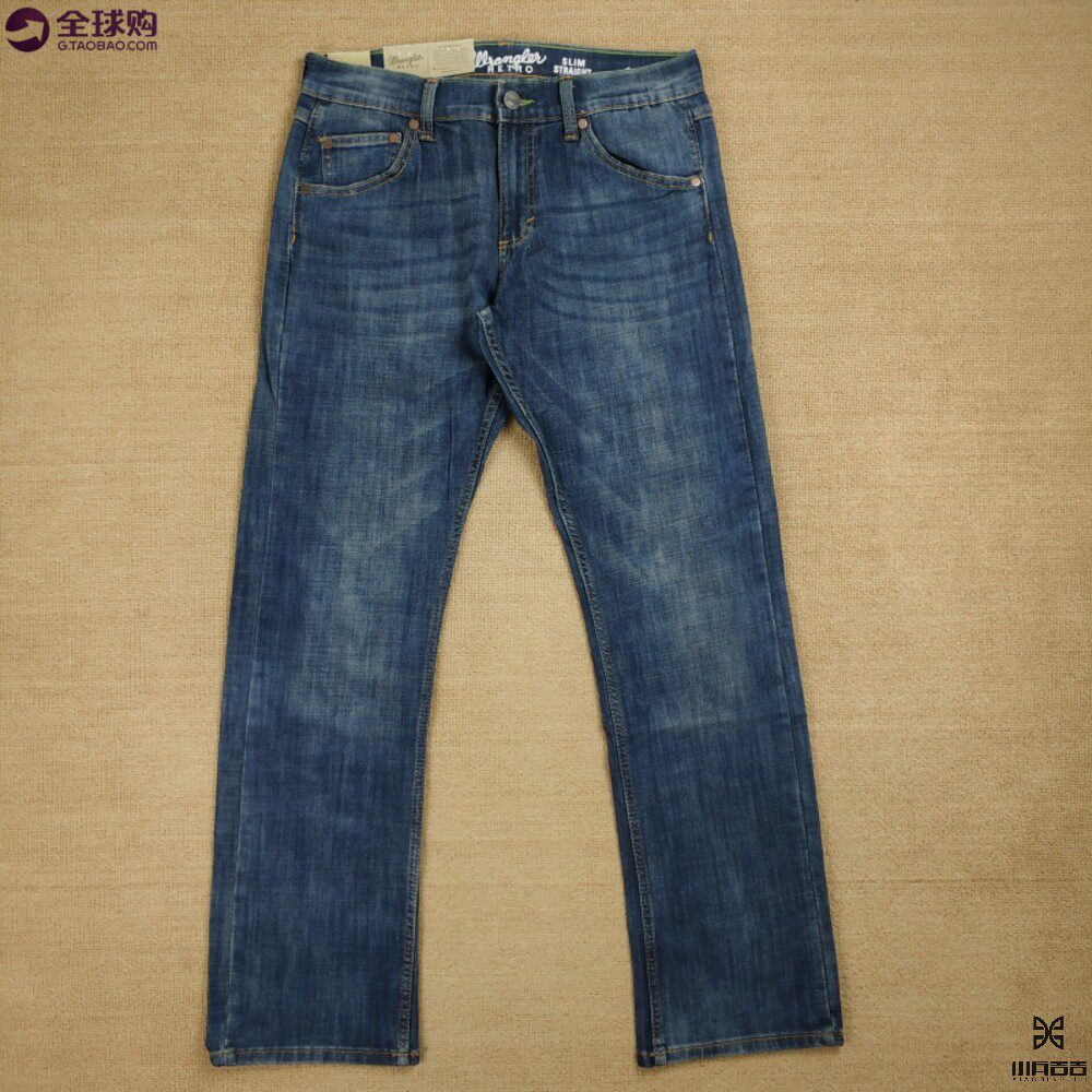 美国代购 wrangler/威格 男士经典时尚休闲微弹修身直筒牛仔裤
