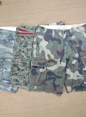 美国 American Eagle/AE美国鹰 男士经典时尚休闲迷彩工装短裤