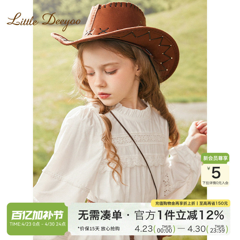 女童连衣裙2026春夏季新款中大童纯棉透气儿童法式蕾丝花边公主裙