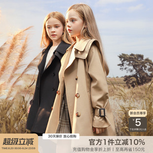女孩英伦风儿童防风外套 女童春秋款 风衣2025秋季 新款 时髦洋气童装