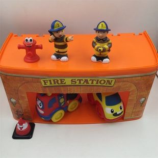 Station场景玩具警察消防员带软胶车超耐摔停车场库存 PoliceFire