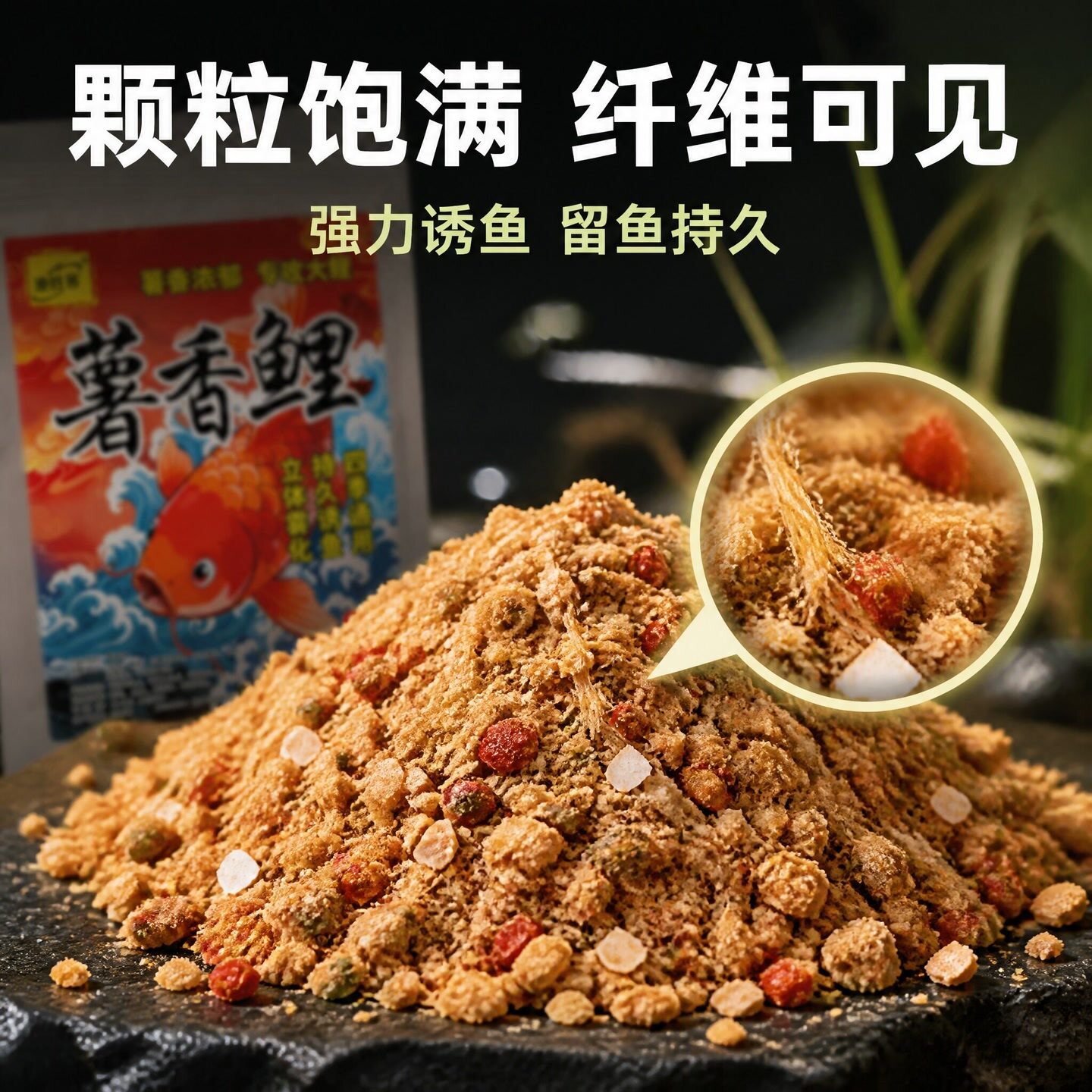 薯香鲤薯味饵料鱼饵甜薯鲤野钓黑坑钓鱼料老红薯薯香野钓饵料散炮