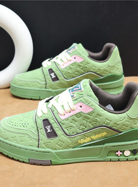 欧美男鞋2025新款小众原创绿色面包鞋ins风百搭休闲运动鞋子板鞋