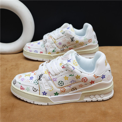 耐磨休闲板鞋白色2025秋新款印花