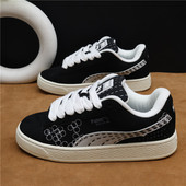 欧洲站2025新款 增高男鞋 小众原创复古面包鞋 男ins风百搭运动板鞋