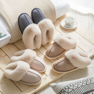 ladies 情侣保暖女防滑棉鞋 slippers 毛绒家居秋冬爆款 棉拖鞋