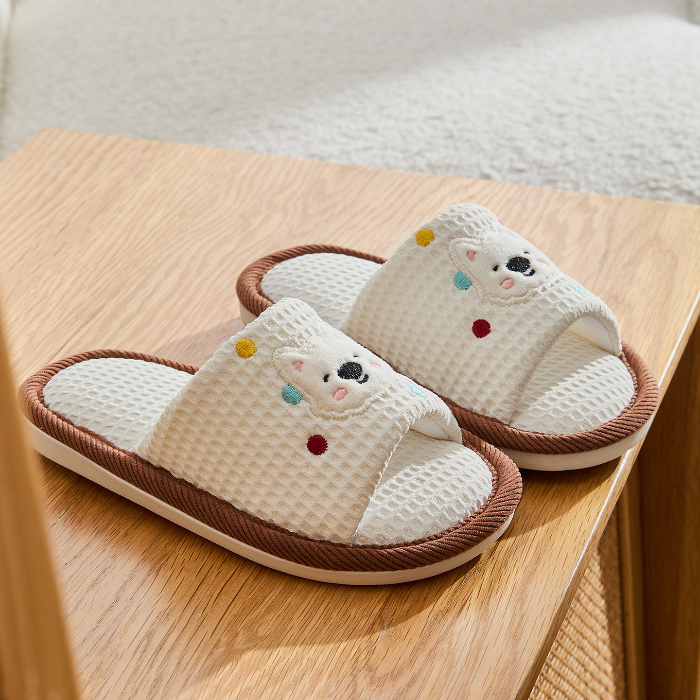 亚麻拖鞋新款儿童春秋室内家居居家四季棉麻布卡通亲子拖鞋女夏