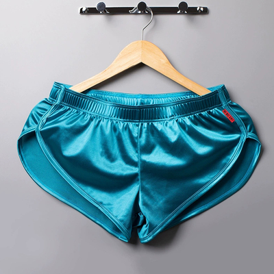 高开叉男士内裤阿罗裤亮面家居裤