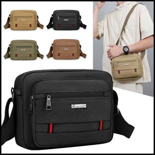 男士单肩斜挎包帆布2025新款做生意收钱包男款摆摊收款中年爸爸包