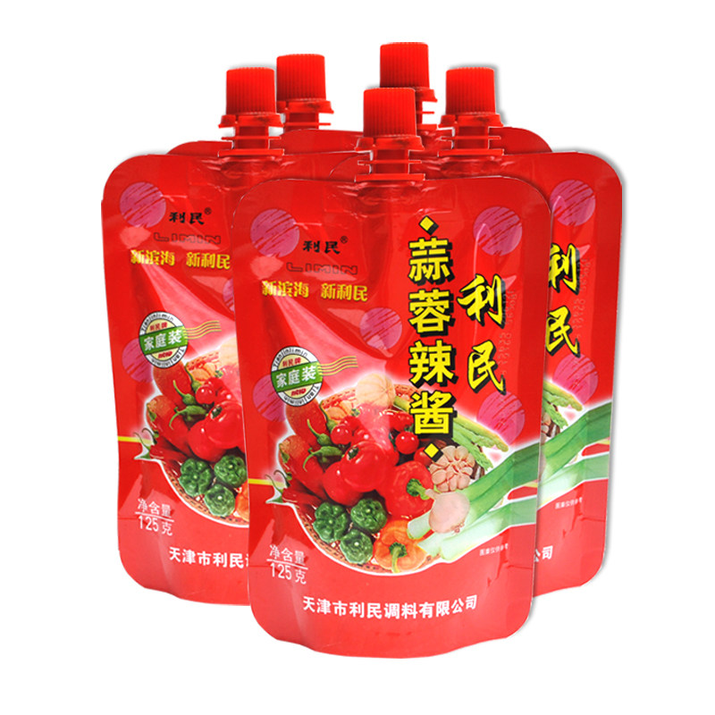 天津 利民蒜蓉辣酱 蒜蓉酱辣椒酱125g*5袋装 蒜蓉酱烧烤蘸酱