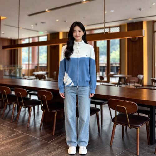 扎染针织开衫外套女春秋新款韩版百搭针织衫长袖气质毛衣外套上衣