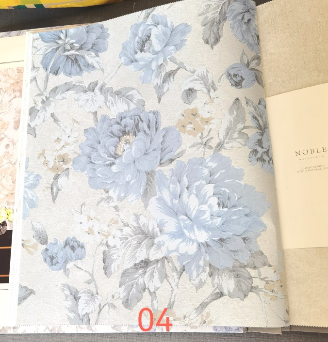 革尚墙布NOBLE.IV号版本美式高精密提花壁布美式大花大马士革做旧