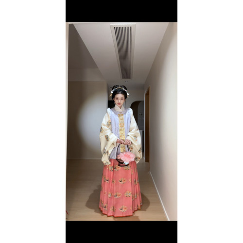 檀绾圈毛比甲缎面冬季汉服