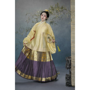 檀绾-纱料好狮连连 狮子翟鸟宽膝襕马面裙明制汉服高精密春秋日常