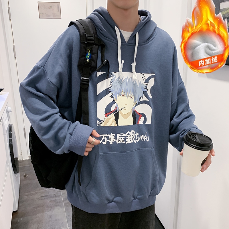 秋冬裝新款 卡通動漫印花 連帽寬鬆加絨衛衣外套
