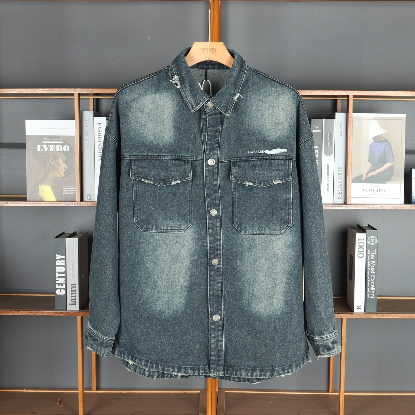 2025潮牌复古做旧牛仔外套男款潮