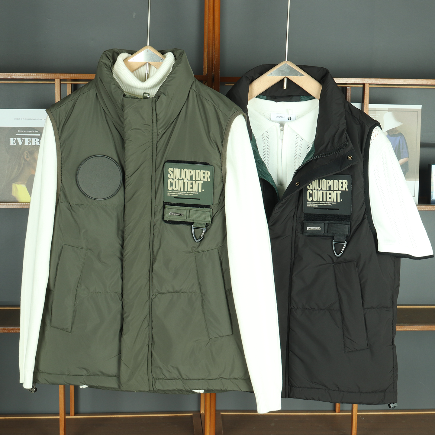 2025潮流立领休闲羽绒马甲外套男