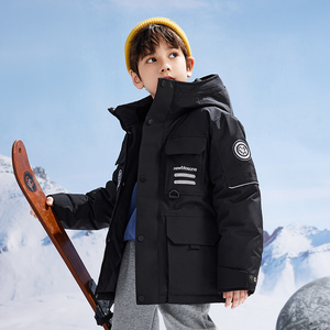 儿童羽绒服男童2023新款中长款中大童加厚男孩冬装外套冬季童装潮