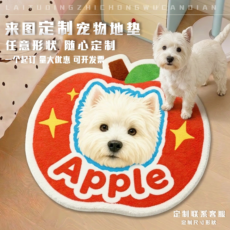 来图定制猫狗地垫生日礼物