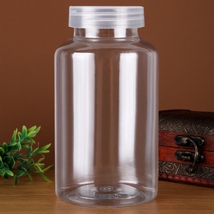 加厚大口棕色聚酯500ml克油壶软胶囊瓶带盖密封玛卡小瓶子液体瓶