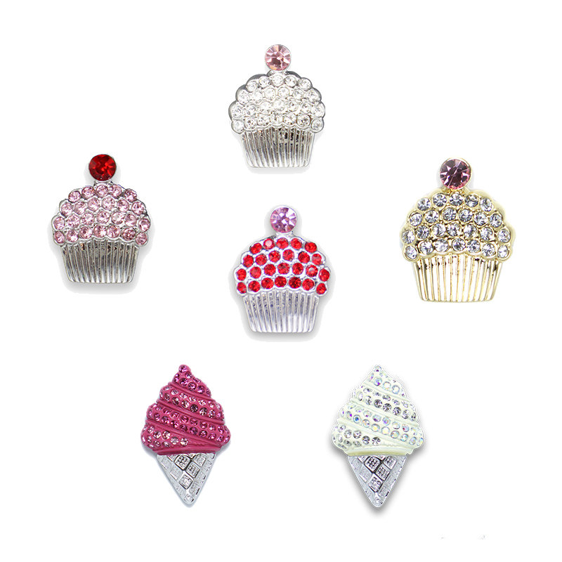 Popits人字拖专用配饰小蛋糕系列DIY拖鞋饰扣奥地利水晶鞋配饰
