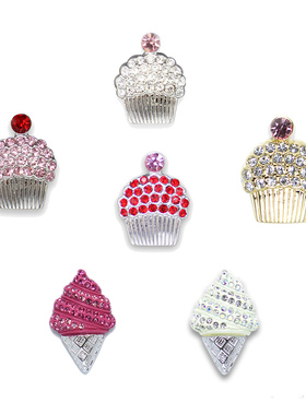 Popits人字拖专用配饰小蛋糕系列DIY拖鞋饰扣奥地利水晶鞋配饰