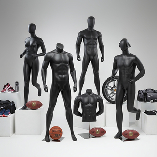 运动模特道具男全身服装店橱窗展示架模型半身男女假人体模特人偶