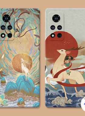 适用于敦煌华为荣耀v40手机壳v20v30pro复古v10九色鹿国潮v9play软防摔套